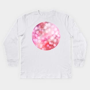 Strawberry Sunday - Pink Abstract Watercolor Dots Kids Long Sleeve T-Shirt